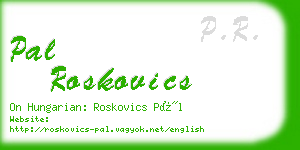 pal roskovics business card